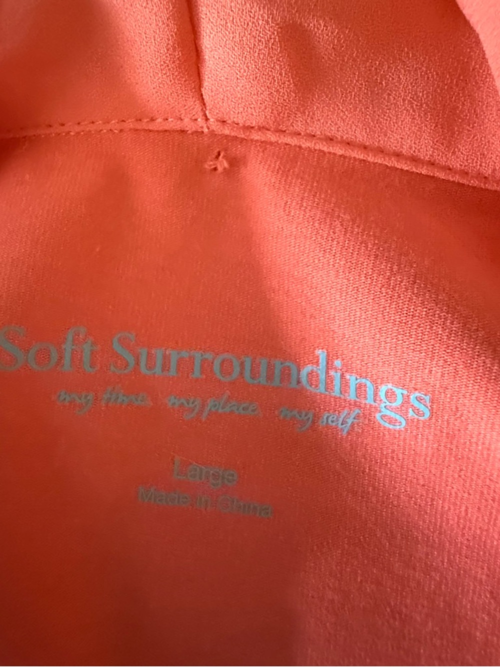 Soft Surroundings NWT Orange Sleeveless Blouse Draped Neck Top Size Large Flowy - Picture 8 of 8